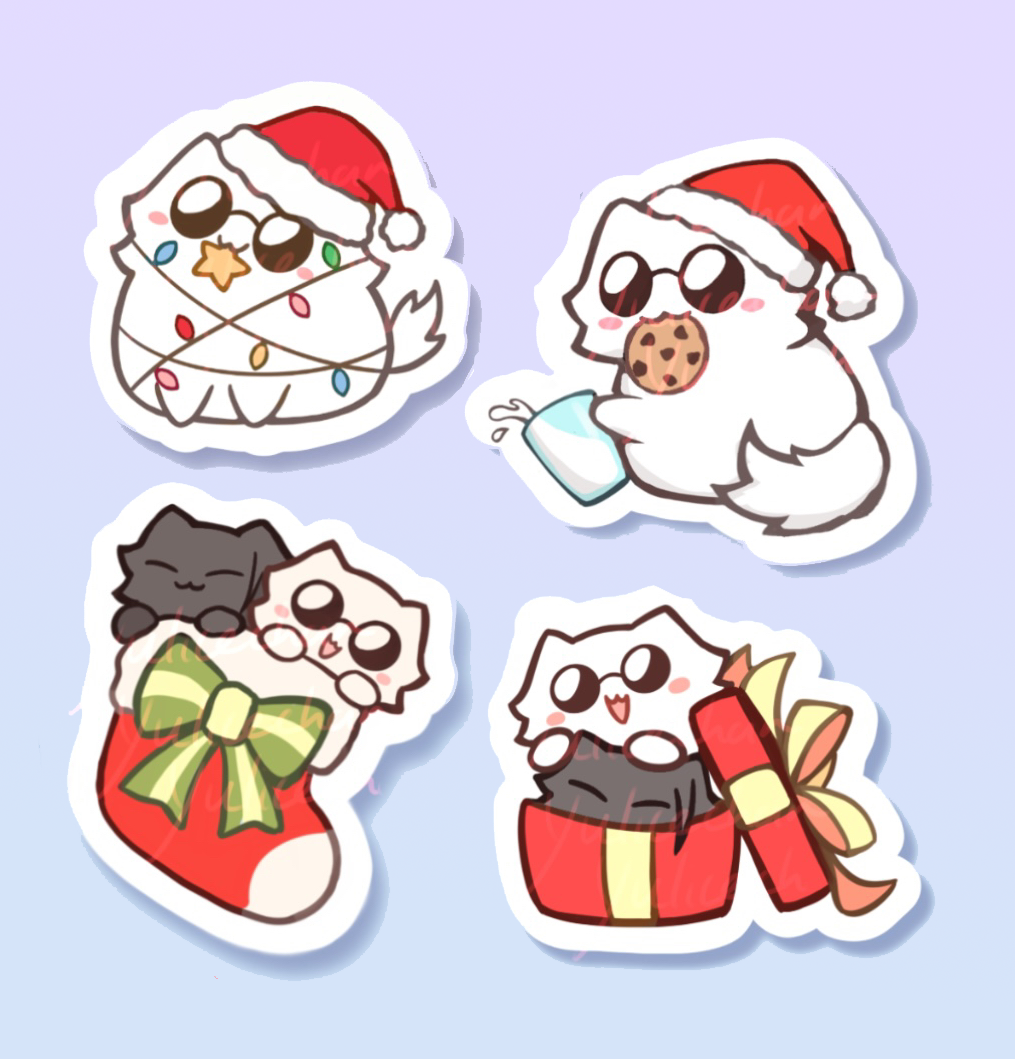 Gojo Cat Christmas Stickers