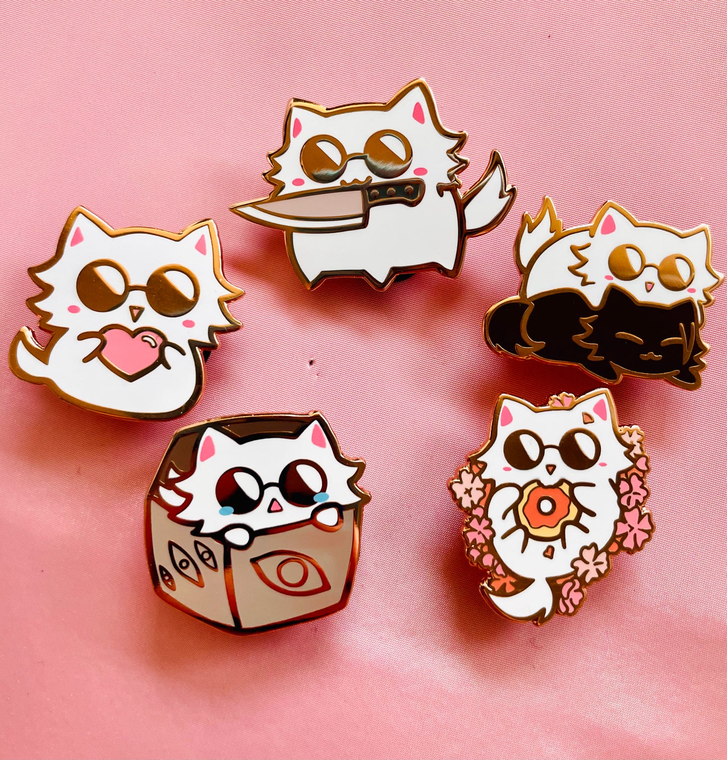 Gojo Cat Heart Enamel Pin