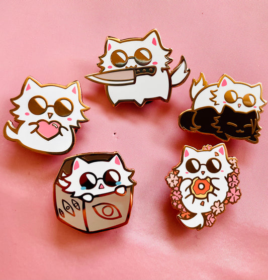 Gojo Cat Prison Cube Enamel Pin
