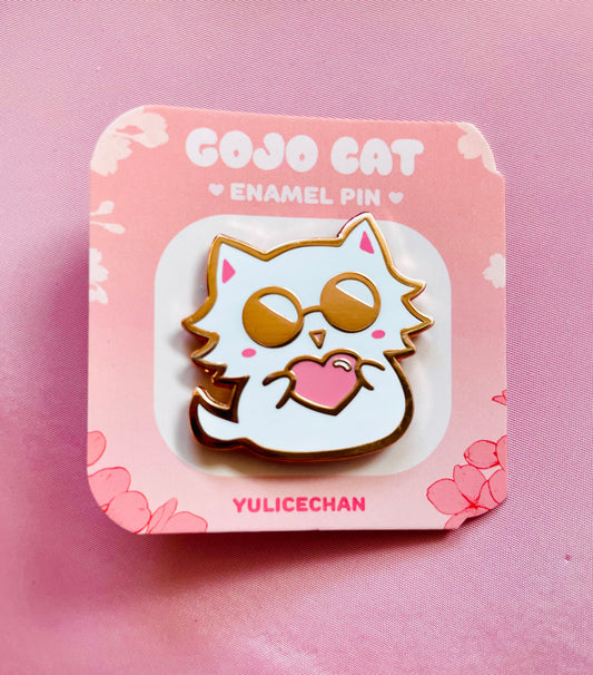 Gojo Cat Heart Enamel Pin