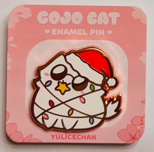 Gojo Cat Christmas Pin