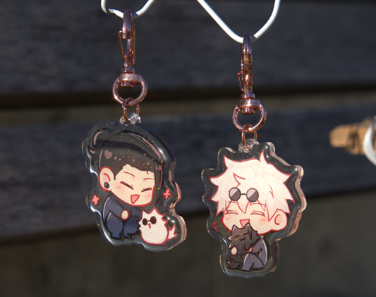 Geto and Gojo Cat Acrylic Charms