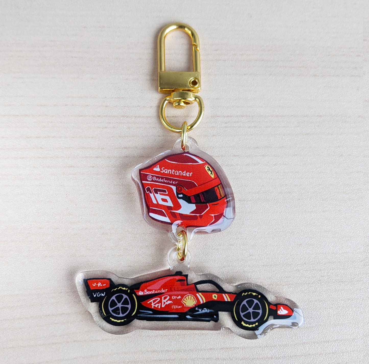 F1 Charles Leclerc Acrylic Charm