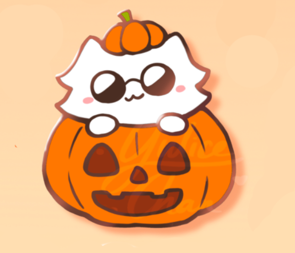 Gojo Cat Pumpkin Pin