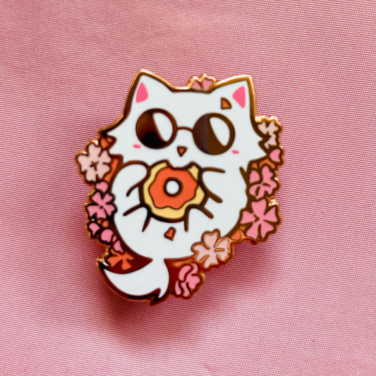 Gojo Cat Sakura Enamel Pin