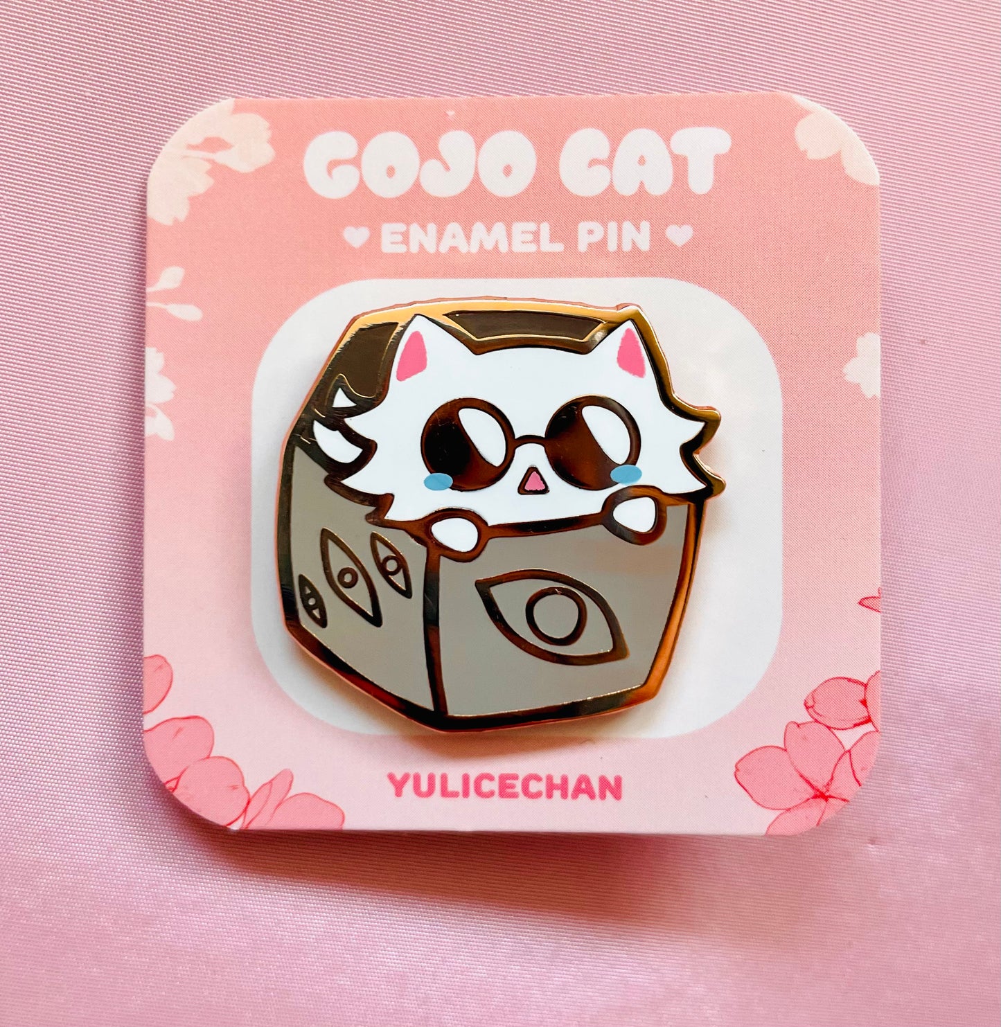 Gojo Cat Prison Cube Enamel Pin
