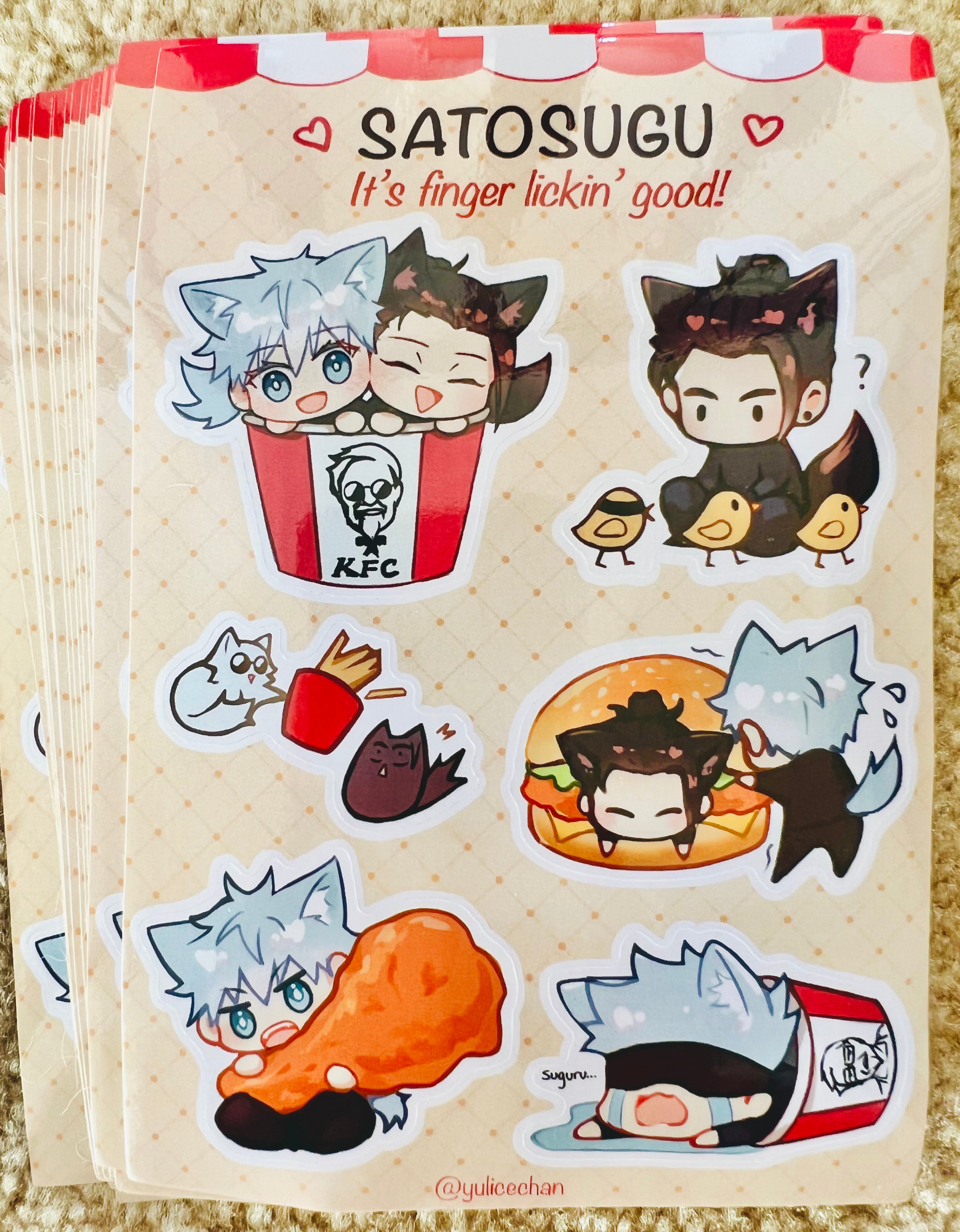 Kfc Small Sticker Satosugu KFC Sticker Sheet – yulicechan